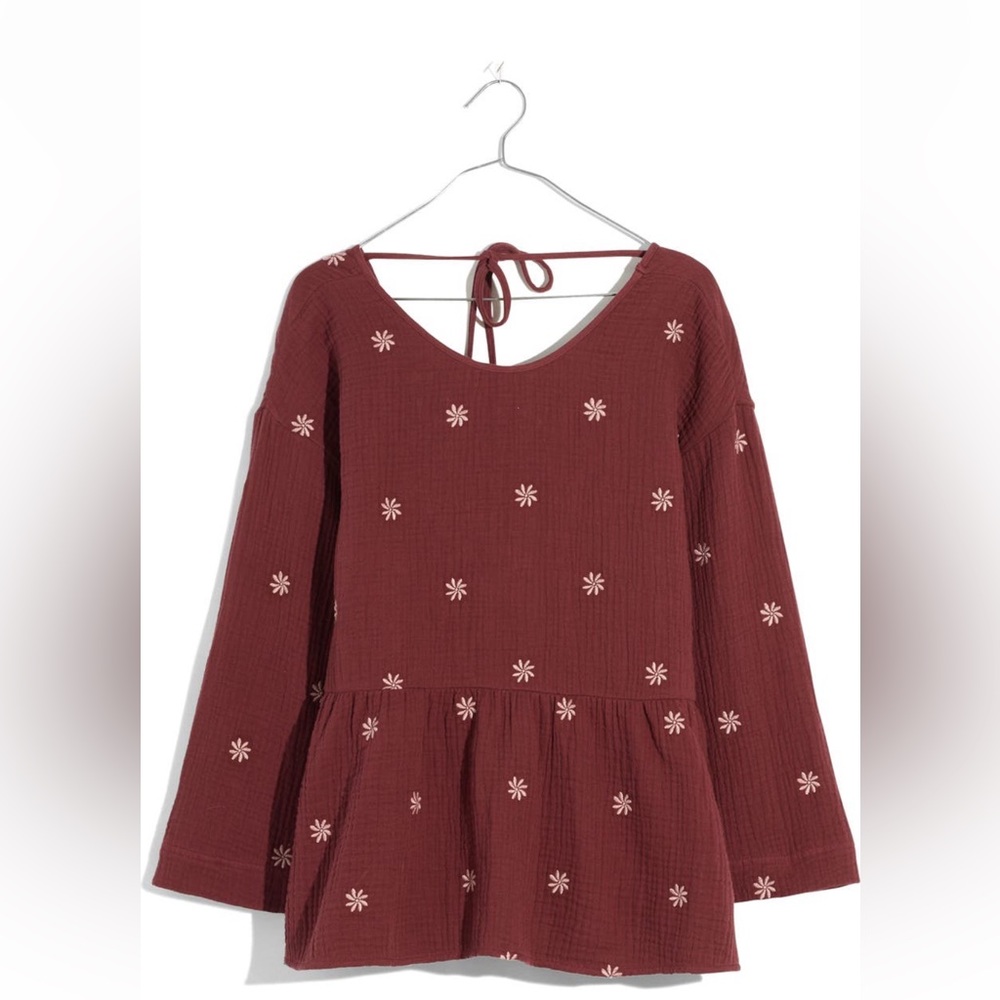 MADEWELL Francis Embroidered Double Gauze Shirt - Long Sleeve